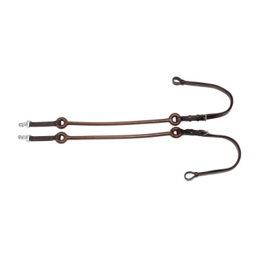 Riendas Elásticas de Cuero con Correas de Goma Umbria Equitazione Marrón oscuro Marr&amp;oacute;n