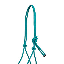 Cabezada de Cuerda Anudada con Decoraciones Navajo Pool's Turquesa Azul