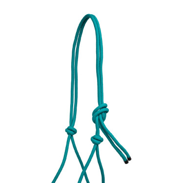 Cabezada de Cuerda Anudada con Decoraciones Navajo Pool's Turquesa Azul