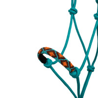 Cabezada de Cuerda Anudada con Decoraciones Navajo Pool's Turquesa Azul