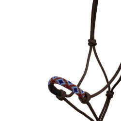 Cabezada de Cuerda Anudada con Decoraciones Navajo y Ramal Pool's Castaño Marrón