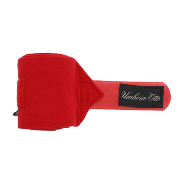 Vendajes de descanso de forro polar por 4 Umbria Equitazione Roja Rojo