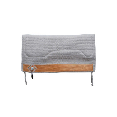 Manta de Montura Western Show Alpaca con Grabado Barbwire Pool's Canela Gris