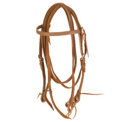 Brida Recta de Cuero con Riendas Lakota Natural Marr&amp;amp;amp;oacute;n
