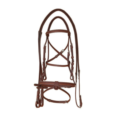 Brida Supreme con Costura de Contraste y Riendas Supreme Castaño Marr&amp;amp;oacute;n