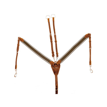 Pechopetral de Caza Doble de Cuero UKE Supreme Coñac Marrón Pechopetral de Caza Doble de Cuero UKE Supreme Coñac Marrón