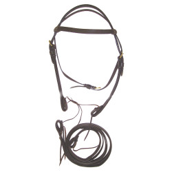 Brida Western de Cuero Doble con Riendas Lakota Marrón oscuro Marr&amp;oacute;n