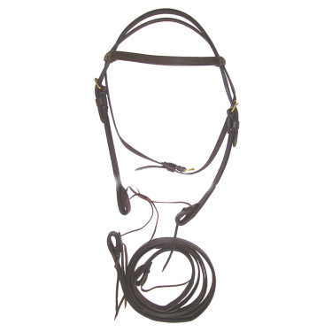 Brida Western de Cuero Doble con Riendas Lakota Marrón oscuro Marr&amp;oacute;n