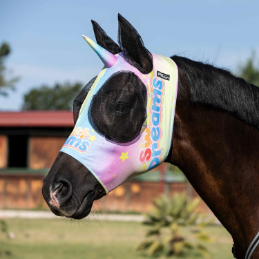 Máscara Antimoscas de Lycra con Cubreorejas y Diseño de Unicornio Pro-Tech Dulces sueños Motifs Máscara Antimoscas de Lycra con Cubreorejas y Diseño de Unicornio Pro-Tech Dulces sueños Motifs