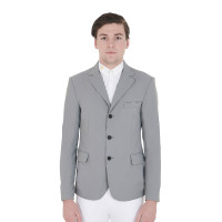 Chaqueta de concurso para Hombre de Tejido Elástico con Bolsillos con Cremallera Equestro Gris escarchado Chaqueta de concurso para Hombre de Tejido Elástico con Bolsillos con Cremallera Equestro Gris escarchado