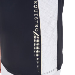 Polo de concurso Hombre Mangas Cortas con Cremallera Equestro Blazer marino / blanco antiguo Azul marino