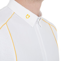 Polo de concurso Hombre Mangas Cortas con Cremallera Equestro Gris escarchado / verde lima Polo de concurso Hombre Mangas Cortas con Cremallera Equestro Gris escarchado / verde lima