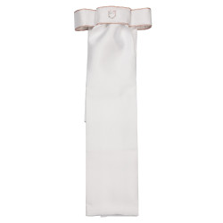 Corbata de doma con logotipo de strass Equestro Blanco / rosa camafeo