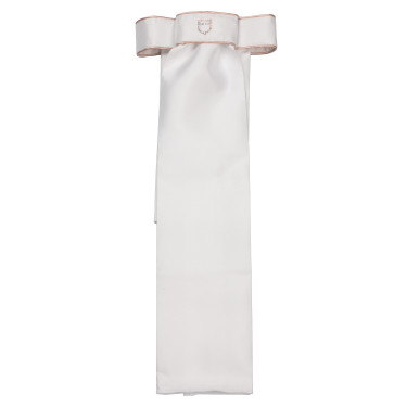 Corbata de doma con logotipo de strass Equestro Blanco / rosa camafeo