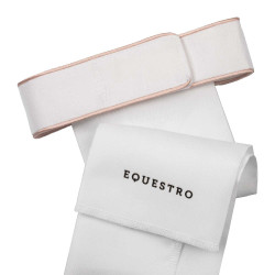 Corbata de doma con logotipo de strass Equestro Blanco / rosa camafeo
