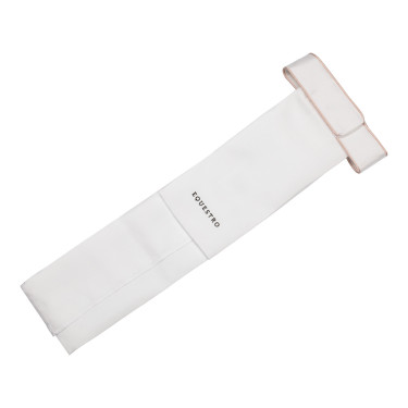 Corbata de doma con logotipo de strass Equestro Blanco / rosa camafeo