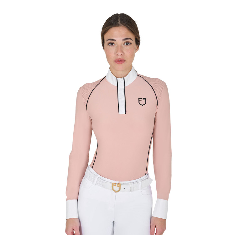 Polo de concurso Mujer de Manga Larga con Inserciones de Malla Equestro Polo de concurso Mujer de Manga Larga con Inserciones de Malla Equestro