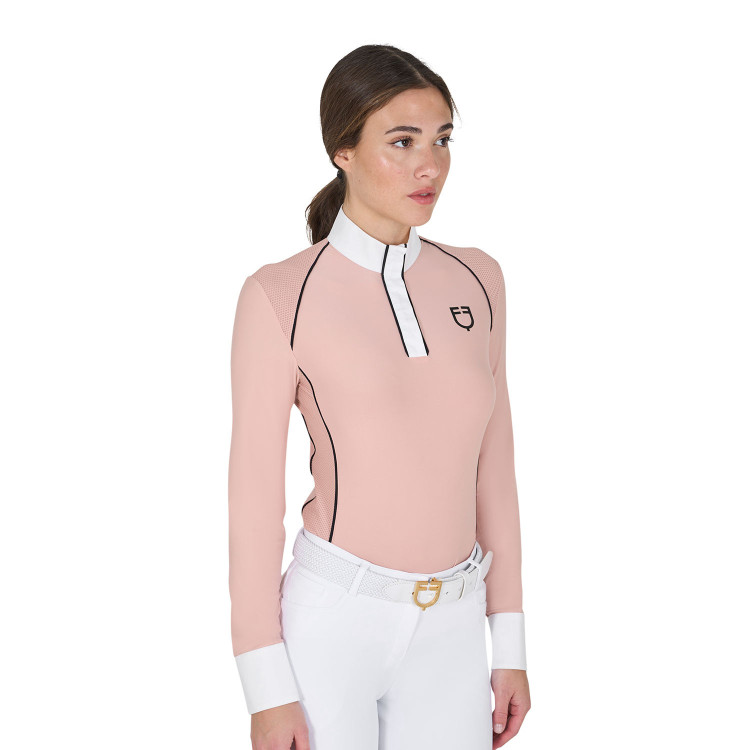 Polo de concurso Mujer de Manga Larga con Inserciones de Malla Equestro Polo de concurso Mujer de Manga Larga con Inserciones de Malla Equestro