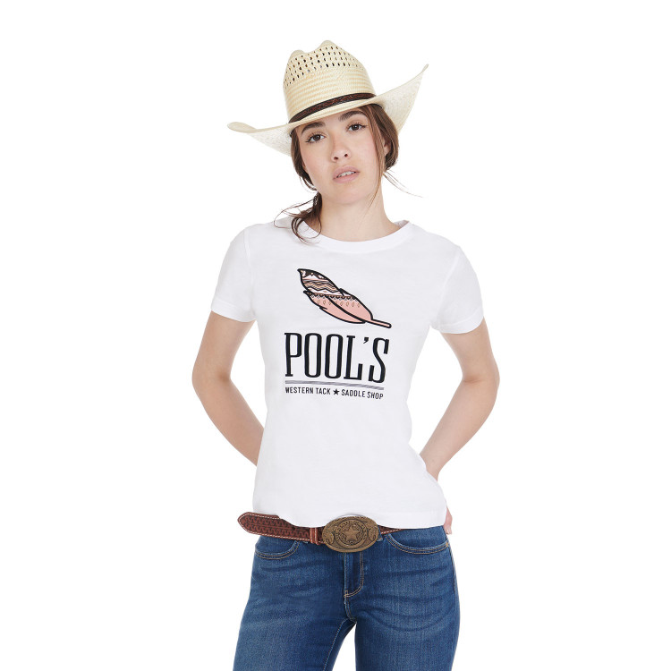 Camiseta entallada de mujer con pluma Pool's