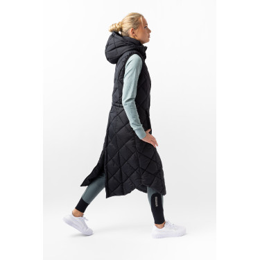 Chaleco largo acolchado sin mangas Gem B Vertigo Belleza negra Negro