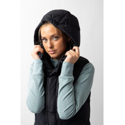Chaleco largo acolchado sin mangas Gem B Vertigo Belleza negra Negro