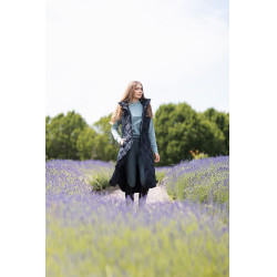 Chaleco largo acolchado sin mangas Gem B Vertigo Belleza negra Negro