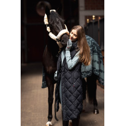 Chaleco largo acolchado sin mangas Gem B Vertigo Belleza negra Negro