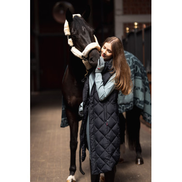 Chaleco largo acolchado sin mangas Gem B Vertigo Belleza negra Negro