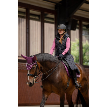 Chaleco largo acolchado sin mangas Gem B Vertigo Belleza negra Negro