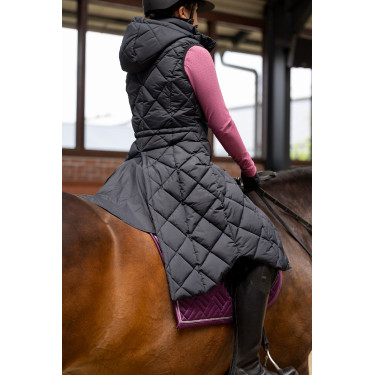 Chaleco largo acolchado sin mangas Gem B Vertigo Belleza negra Negro