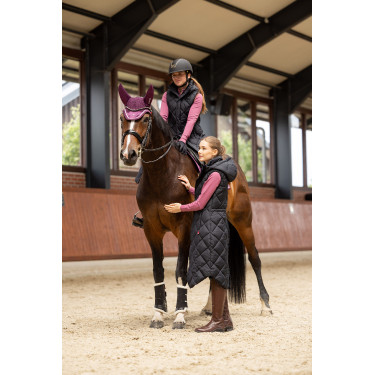 Chaleco largo acolchado sin mangas Gem B Vertigo Belleza negra Negro