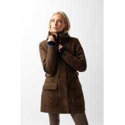 Plumífero calefactable largo Jadine Horze invierno Marrón espresso Plumífero calefactable largo Jadine Horze invierno Marrón espresso