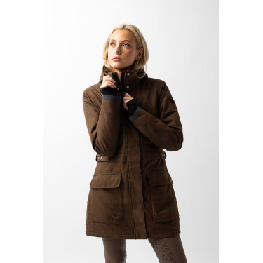 Plumífero calefactable largo Jadine Horze invierno Marrón espresso Plumífero calefactable largo Jadine Horze invierno Marrón espresso