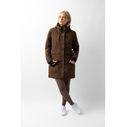 Plumífero calefactable largo Jadine Horze invierno Marrón espresso Plumífero calefactable largo Jadine Horze invierno Marrón espresso