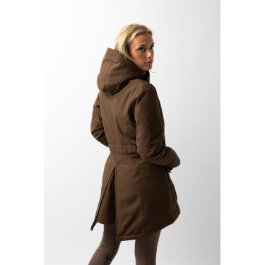 Plumífero calefactable largo Jadine Horze invierno Marrón espresso Plumífero calefactable largo Jadine Horze invierno Marrón espresso