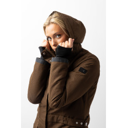Plumífero calefactable largo Jadine Horze invierno Marrón espresso Plumífero calefactable largo Jadine Horze invierno Marrón espresso