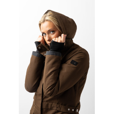 Plumífero calefactable largo Jadine Horze invierno Marrón espresso Plumífero calefactable largo Jadine Horze invierno Marrón espresso