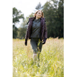 Guantes de equitación para todas las estaciones Young Rider Perla Horze Fudge / marrón burdeos