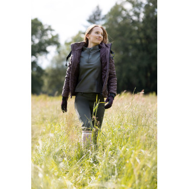 Guantes de equitación para todas las estaciones Young Rider Perla Horze Fudge / marrón burdeos