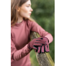 Guantes de equitación para todas las estaciones Jimena Horze Marrón burdeos Guantes de equitación para todas las estaciones Jimena Horze Marrón burdeos