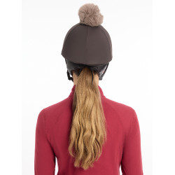 Funda gorra My LeMieux para cascos Ceniza Burdeos