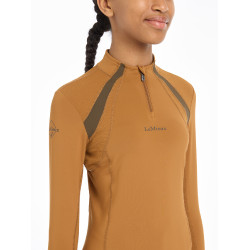 Ropa interior de malla Mia LeMieux Young Rider de manga larga Jengibre Marrón