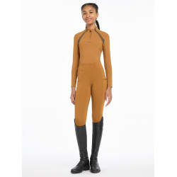 Ropa interior de malla Mia LeMieux Young Rider de manga larga Jengibre Marrón