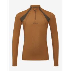 Ropa interior de malla Mia LeMieux Young Rider de manga larga Jengibre Marrón