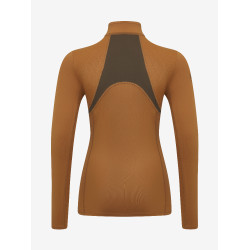 Ropa interior de malla Mia LeMieux Young Rider de manga larga Jengibre Marrón