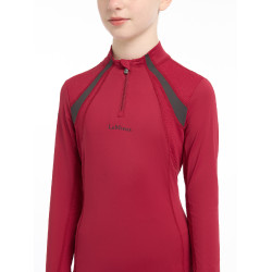 Ropa interior de malla Mia LeMieux Young Rider de manga larga Ascuas Burdeos