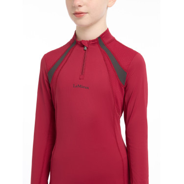 Ropa interior de malla Mia LeMieux Young Rider de manga larga Ascuas Burdeos