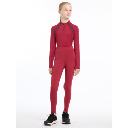 Ropa interior de malla Mia LeMieux Young Rider de manga larga Ascuas Burdeos