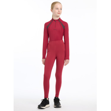 Ropa interior de malla Mia LeMieux Young Rider de manga larga Ascuas Burdeos