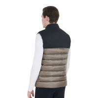 Chaleco para hombre en bi-material con parche de silicona Equestro Negro / nogal Chaleco para hombre en bi-material con parche de silicona Equestro Negro / nogal